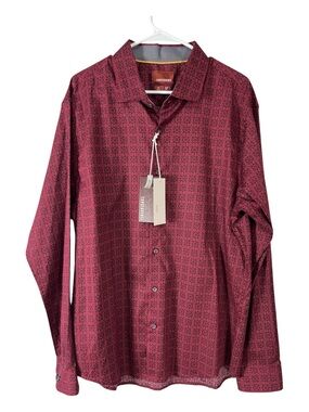 NWT Consequence Men's Slim Fit Geometric Tile Stretch Shirt XL MSRP 79